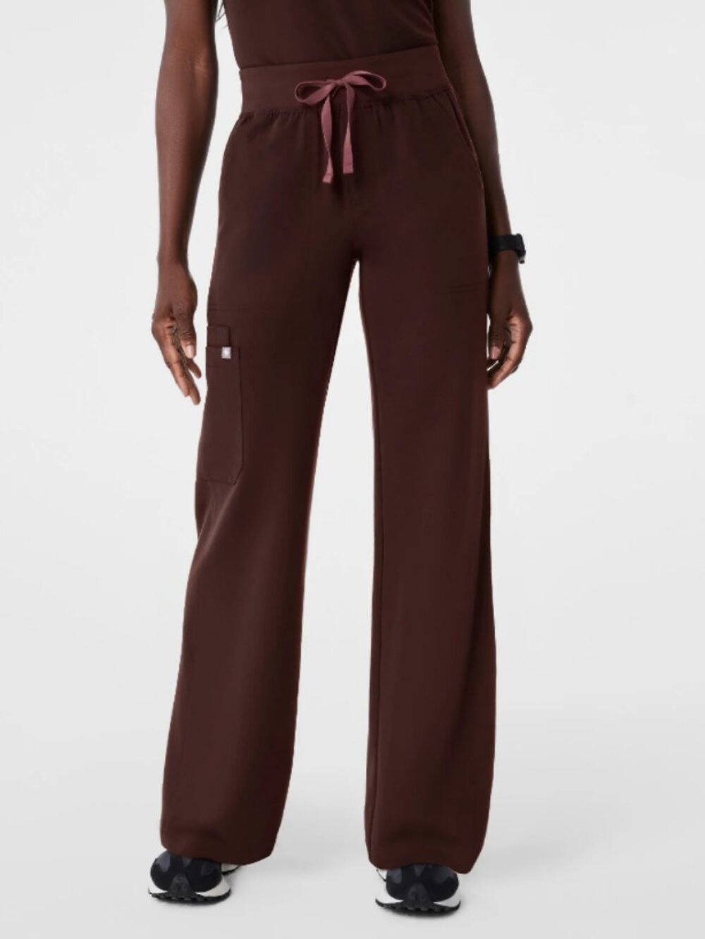 figs espresso isabel high rise wide leg pant